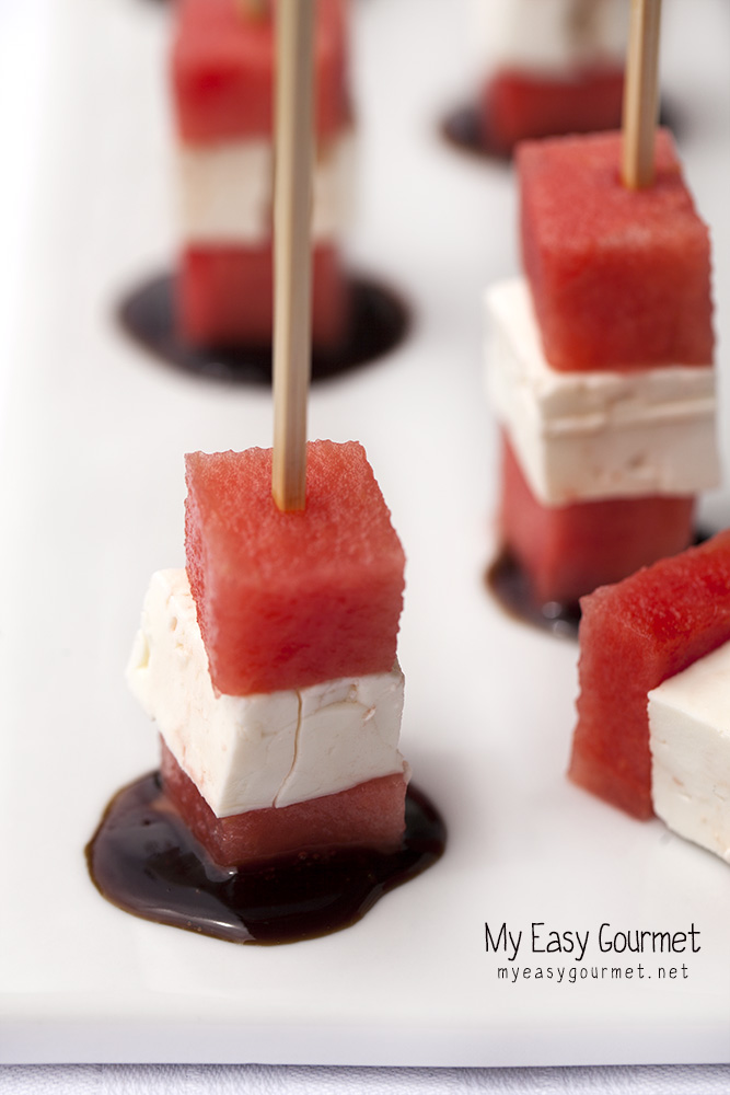 Watermelon feta cubes