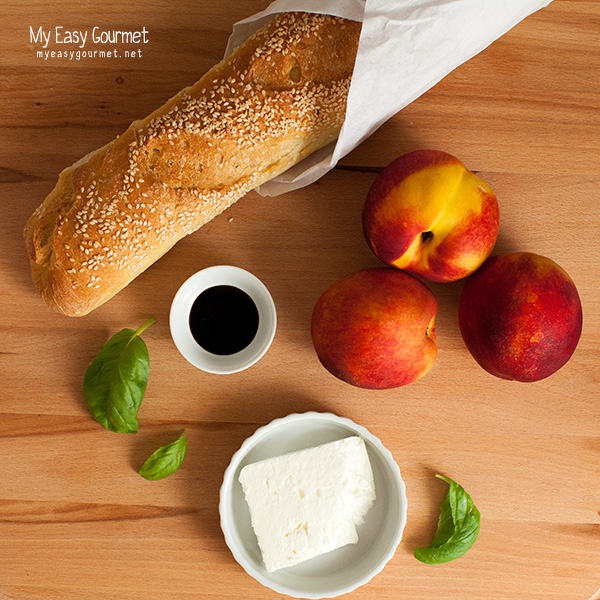 Peach and Feta Crostini