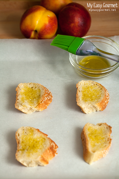 Peach and Feta Crostini