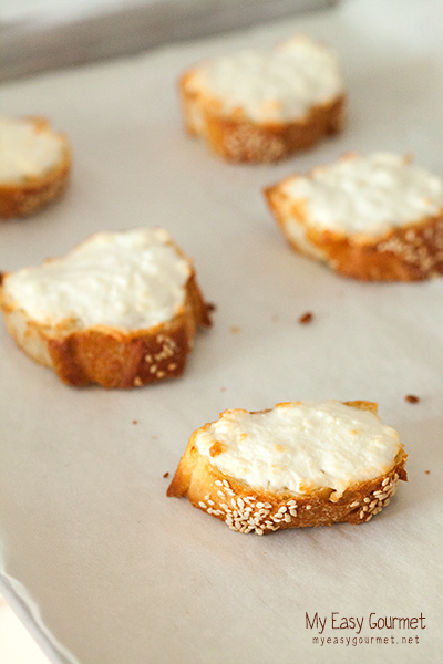 Peach and Feta Crostini