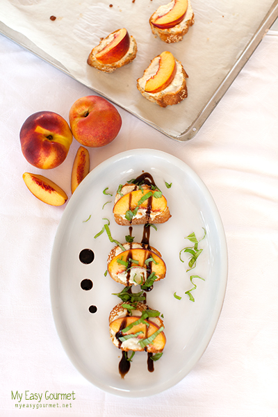 Peach and Feta Crostini