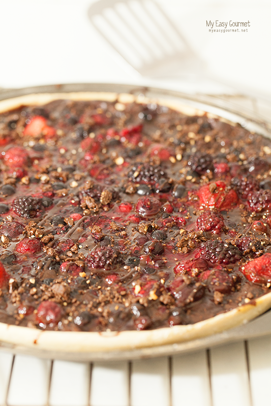 Nutella Ganache Pizza With Berries