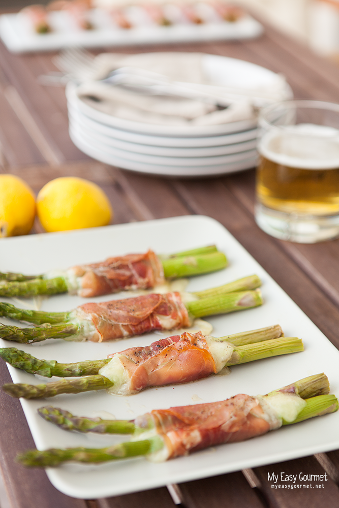 Prosciutto wrapped asparagus with mozzarella - My Easy Gourmet