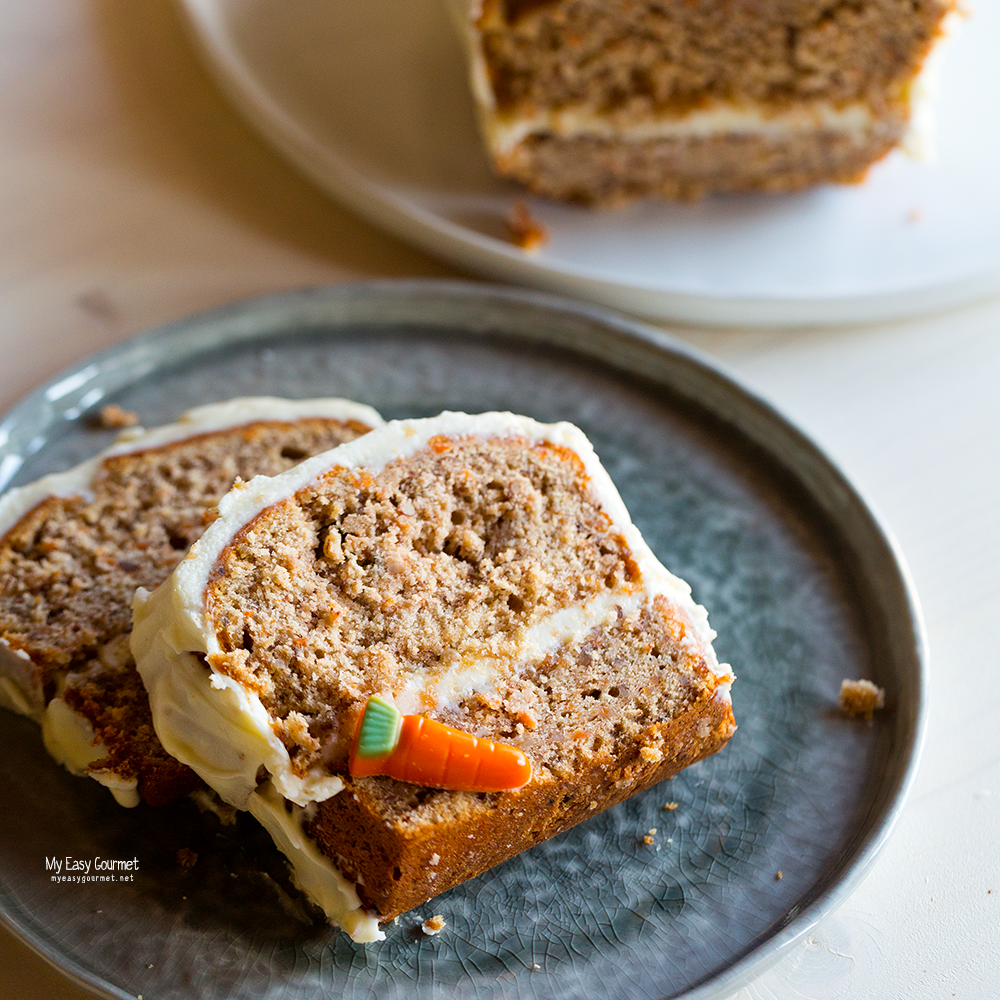 Layered carrot cake with cream cheese frosting