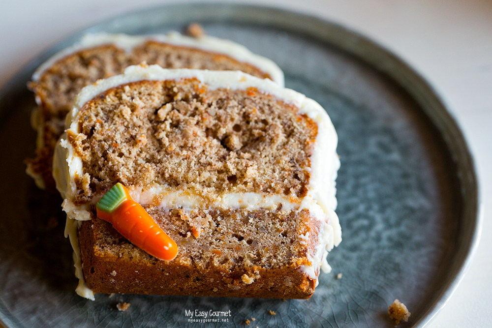 Layered carrot cake with cream cheese frosting