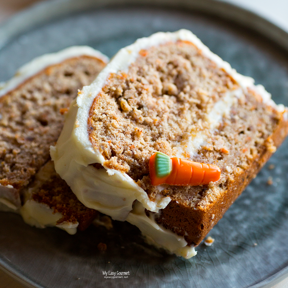 Layered carrot cake with cream cheese frosting