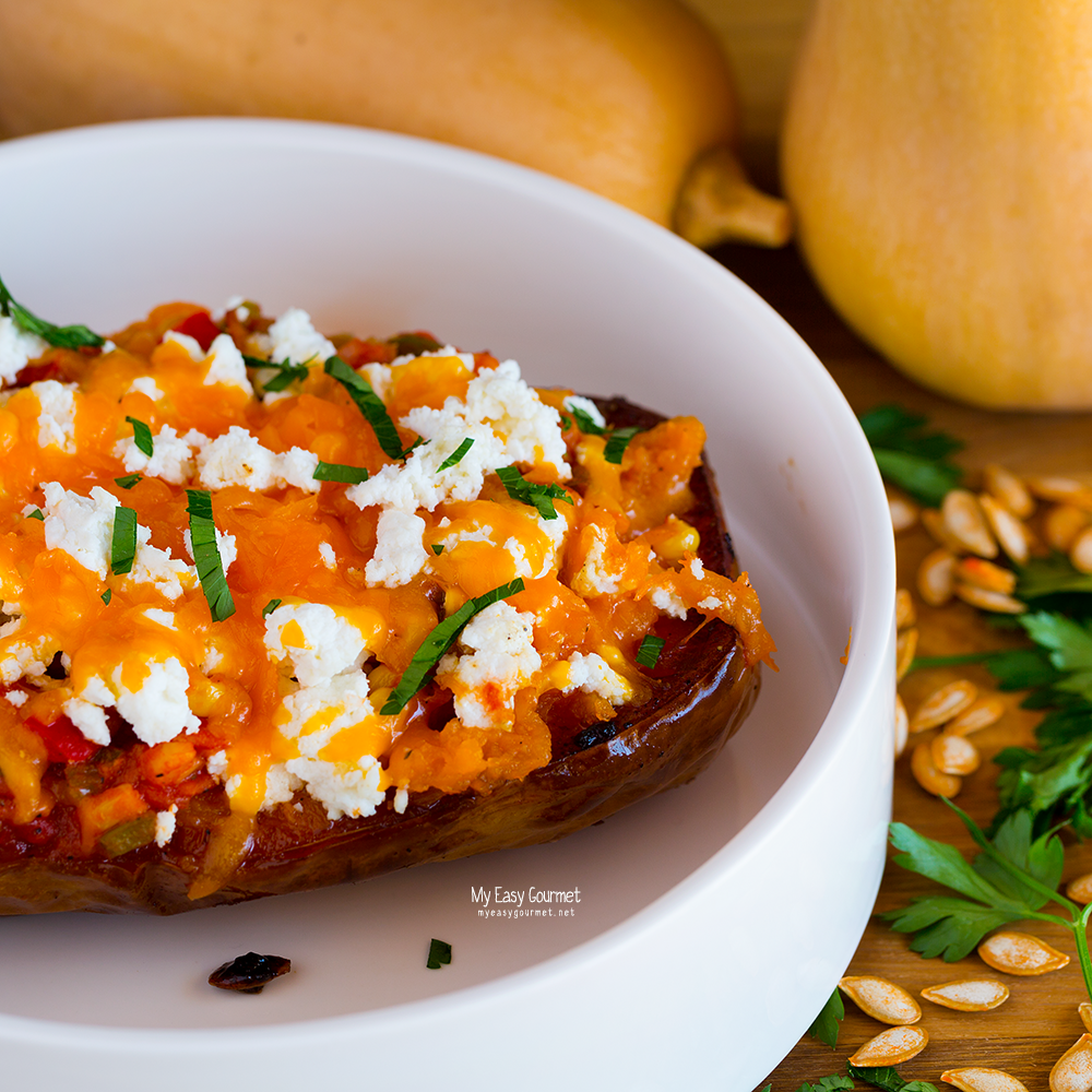 Spicy Squash Spaghetti with Peppers and Ricotta cheese