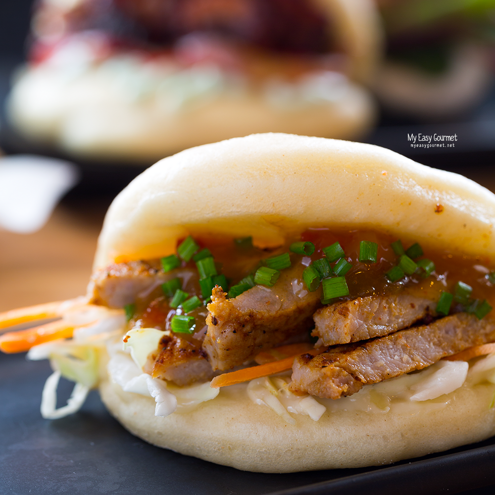 Steamed Bao Buns Three Ways: Beef Tagliata, Pork Belly and Chicken