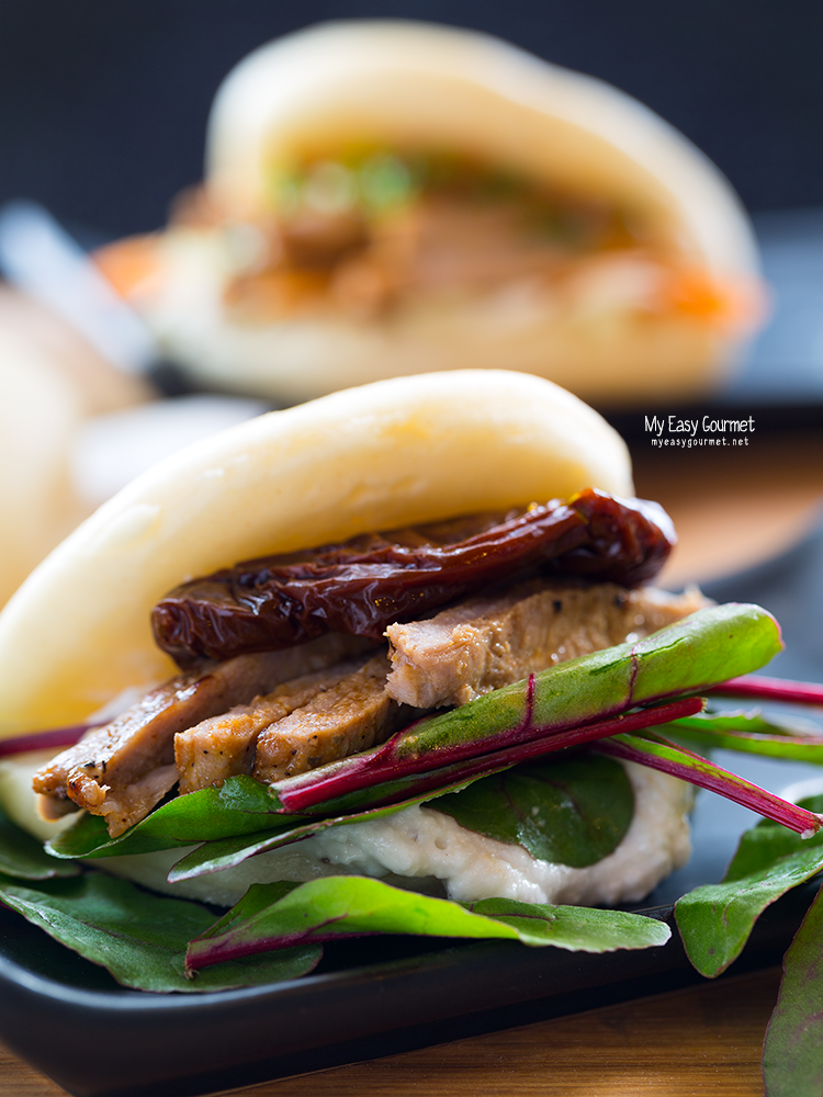 Steamed Bao Buns Three Ways: Beef Tagliata, Pork Belly and Chicken