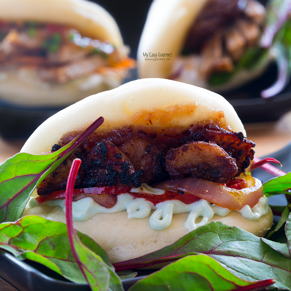 Steamed Bao Buns Three Ways: Beef Tagliata, Pork Belly and Chicken
