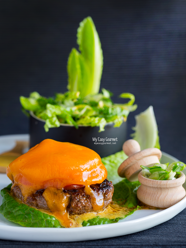 Black Angus Naked Burger with Double Cheddar melt