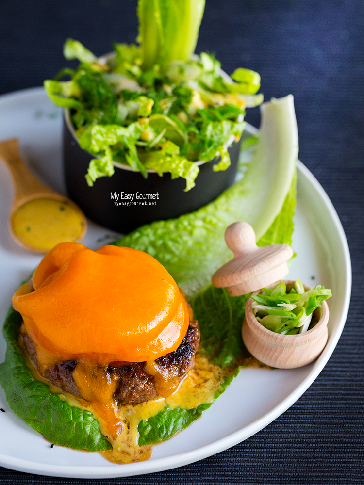 Black Angus Naked Burger with Double Cheddar melt