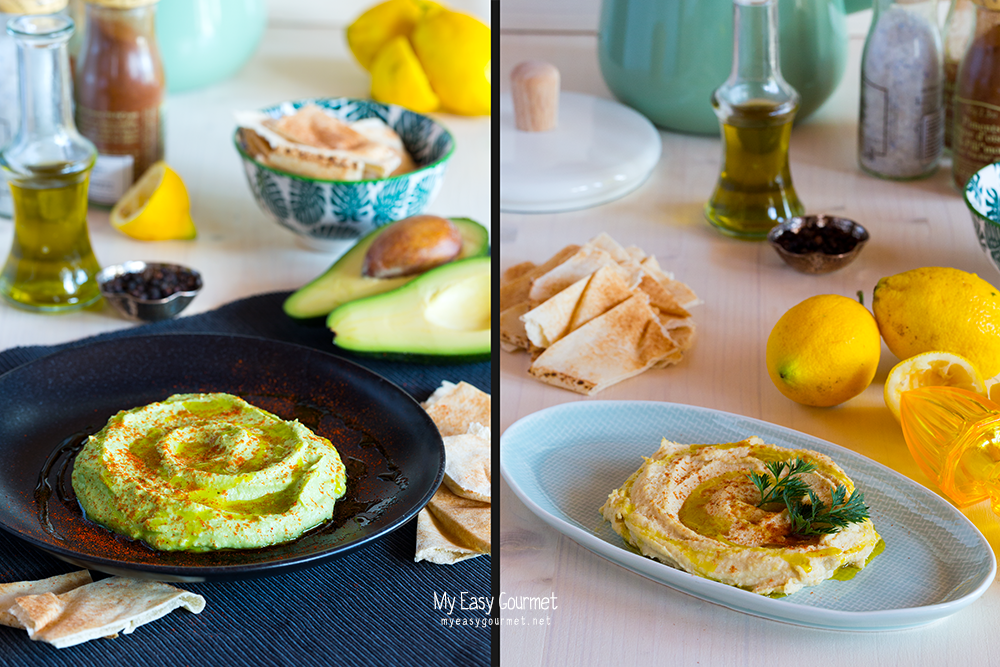 Hummus Spread Two Ways: Classic and Avocado