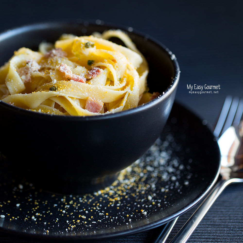 Quick Pasta recipe with Bacon, Ricotta and Panko breadcrumbs