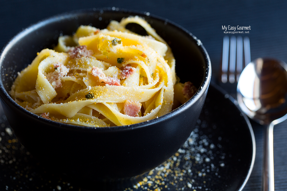 Quick Pasta recipe with Bacon, Ricotta and Panko breadcrumbs