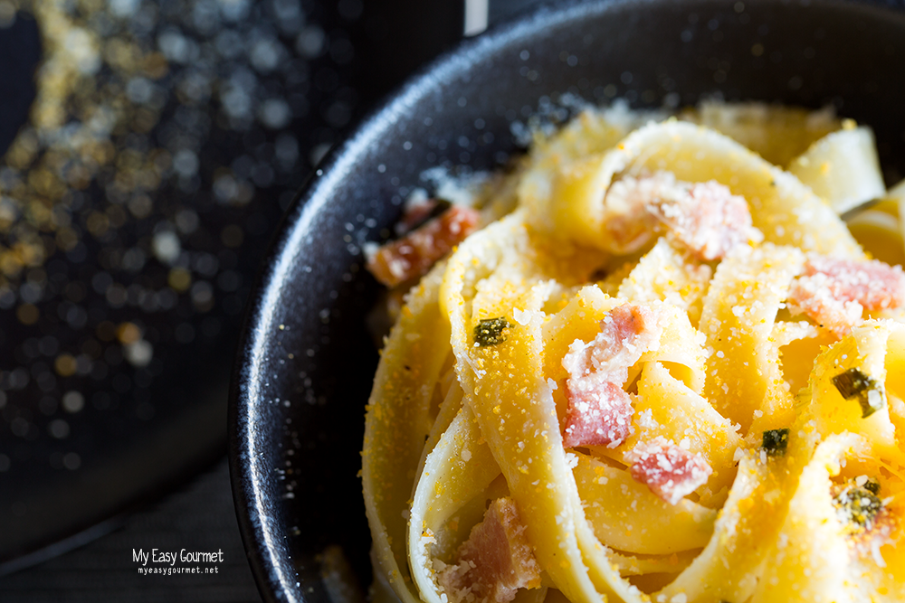 Quick Pasta recipe with Bacon, Ricotta and Panko breadcrumbs