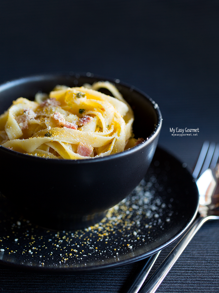 Quick Pasta recipe with Bacon, Ricotta and Panko breadcrumbs